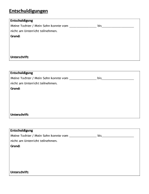 School Absence Excuse Note