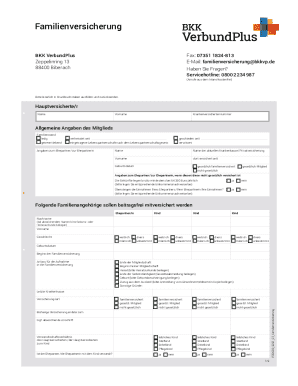German Family Health Insurance Form