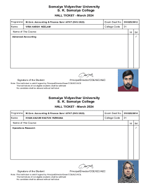 Hall Ticket - March 2024