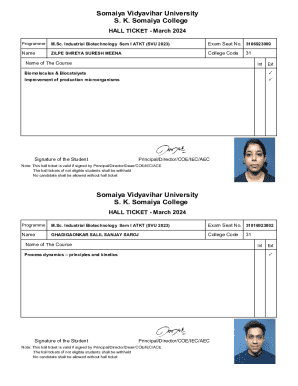 Hall Ticket - March 2024