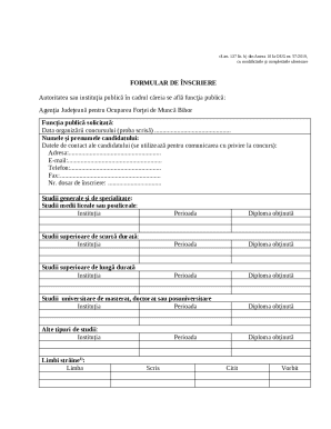 Romanian Public Sector Job Application Form