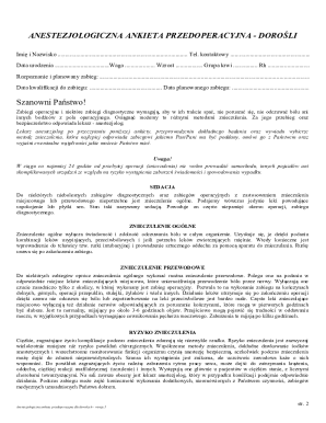 Anestezjologiczna Ankieta Przedoperacyjna