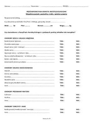 Preoperative Anesthesiology Questionnaire