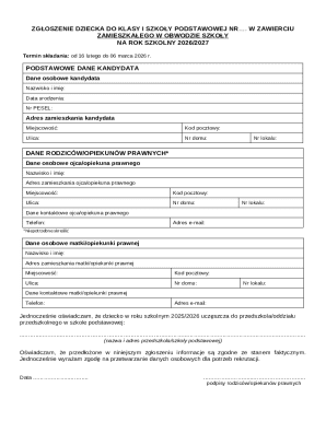 Poland Child Enrollment Form