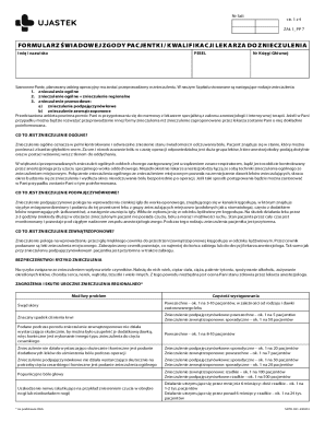 Patient Consent Form for Anesthesia