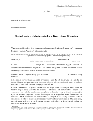 Polish Grant Application Declaration