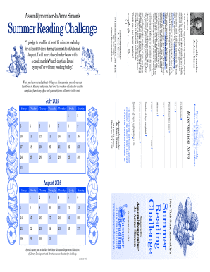 New York Summer Reading Challenge Pledge Form