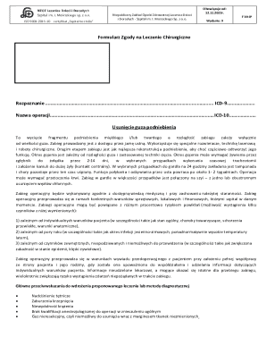 Formularz Zgody na Leczenie Chirurgiczne