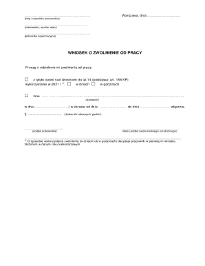 Request for Leave from Work