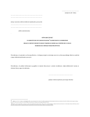 Oświadczenie o Samotnym Wychowywaniu Dziecka