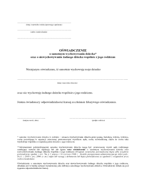 Polish Single Parent Affidavit