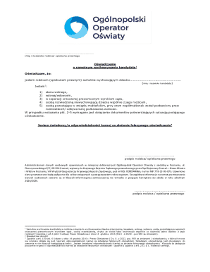 Polish Single Parent Declaration Form