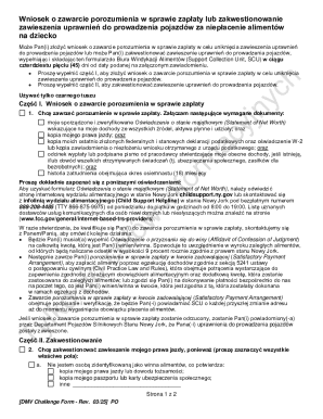 New York DMV Challenge Form