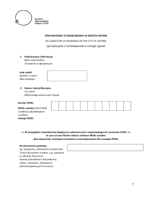 Declaration of Residence in Gdynia