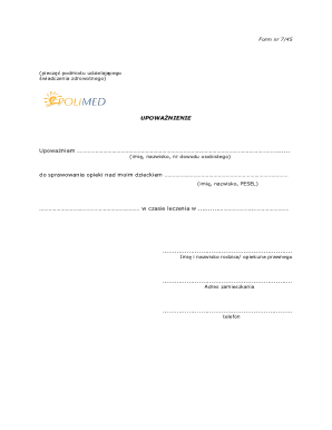 Medical Child Care Authorization Form