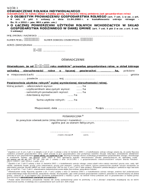 Polish Individual Farmer Declaration