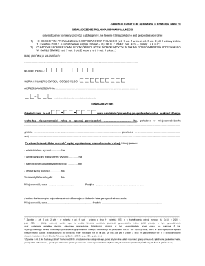 Oświadczenie Rolnika Indywidualnego