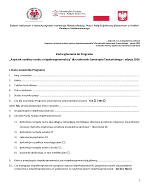 Personal Assistant Program Application Form