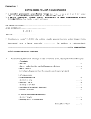 Polish Individual Farmer Declaration