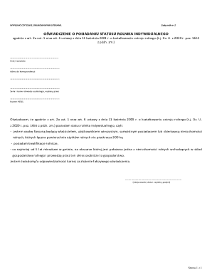 Individual Farmer Status Declaration