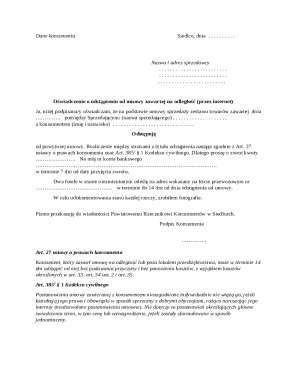 Polish Consumer Withdrawal Notice