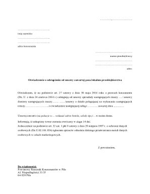Polish Consumer Withdrawal Form