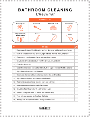 Bathroom Cleaning Checklist