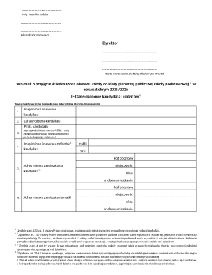 Poland School Admission Application Form