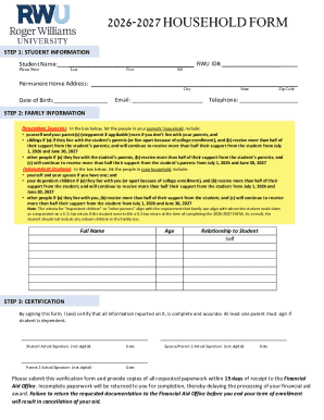 2026-2027 Household Form