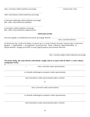 Parental Consent Form for Child's Independent Movement