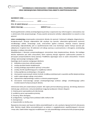 Anesthesiology Preoperative Questionnaire