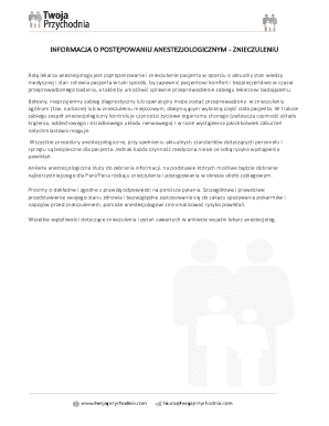 Anesthesiology Information and Consent Form