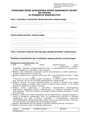 Medical Experiment Consent Form