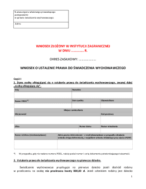 Polish Childcare Benefit Application Form