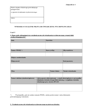 Application for Childcare Allowance