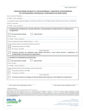Patient Authorization Form for Medical Information