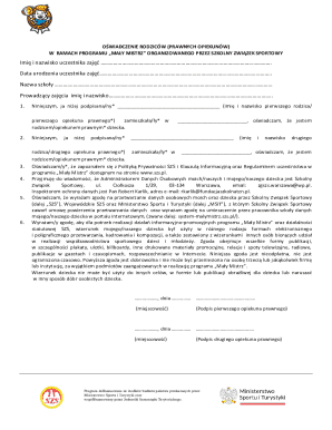 Parental Consent Form for "Mały Mistrz" Program