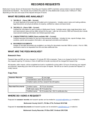 Multnomah County Records Request Form