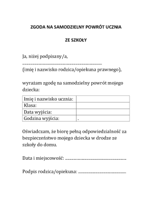 Student Independent Return Consent