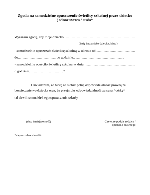 Child School Leave Consent Form