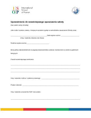 Early School Departure Authorization Form