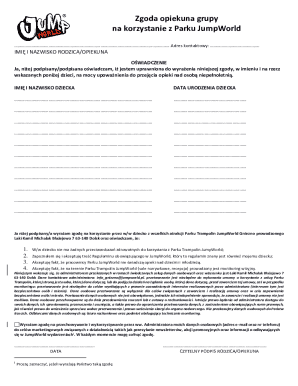 Guardian Consent for JumpWorld Park