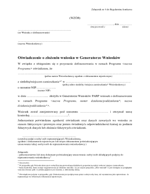 Poland Grant Application Declaration
