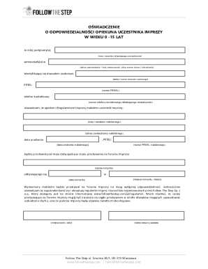 Minor Event Participant Guardian Responsibility Declaration