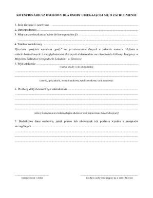 Employment Application Form
