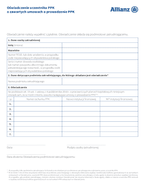Employee PPK Declaration of Agreements