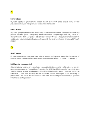 Poland GDPR Consent Form