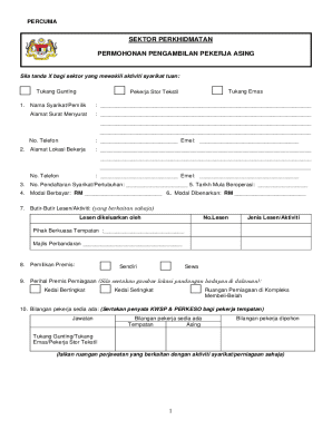 Malaysia Foreign Worker Application Form