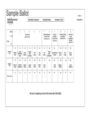 Connecticut Municipal Election Ballot