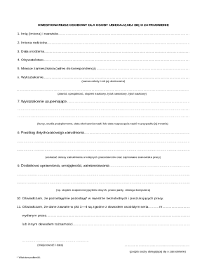 Employment Application Form